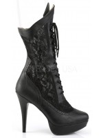 Chloe Wide Width Black Victorian Platform Boots