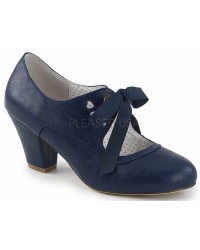 Wiggle Vintage Style Mary Jane Shoes in Navy Blue