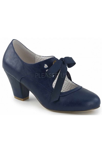 Wiggle Vintage Style Mary Jane Shoes in Navy Blue