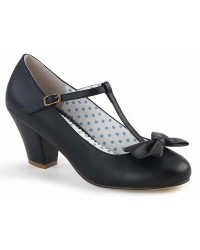 Wiggle Vintage Style T-Strap Shoes in Black