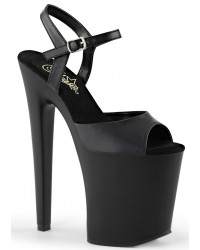 Xtreme Black Faux Leather Platform Sandal